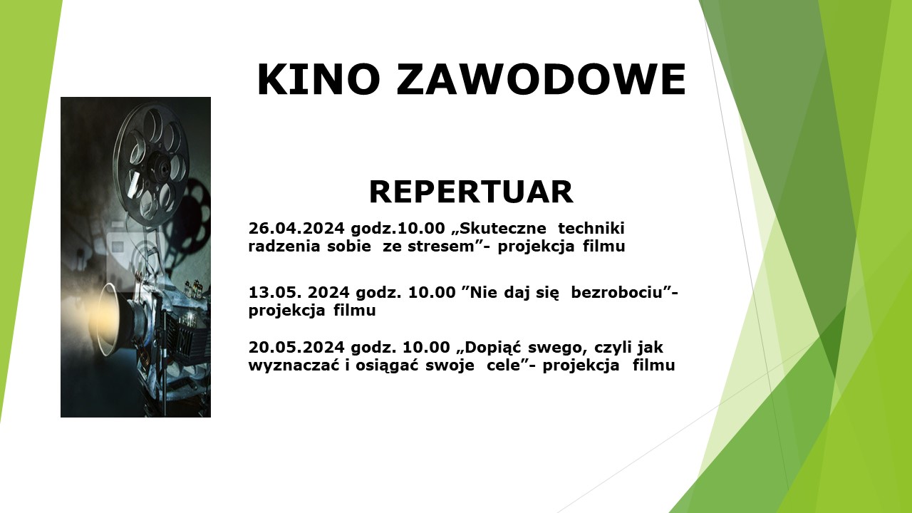 KINO ZAWODOWE - REPERTUAR IV, V 2024 r.